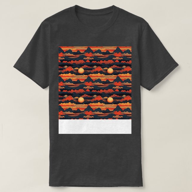 Sunset Seamless Pattern Sun Sky Light Sunlight Sun T-Shirt (Design Front)