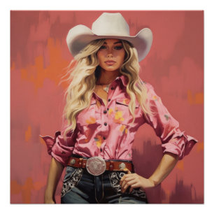 Sunset Serenade: Cowgirl Wall Art