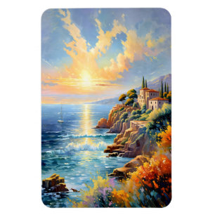 Sunset Serenity by the Mediterranean Impressionism Magnet
