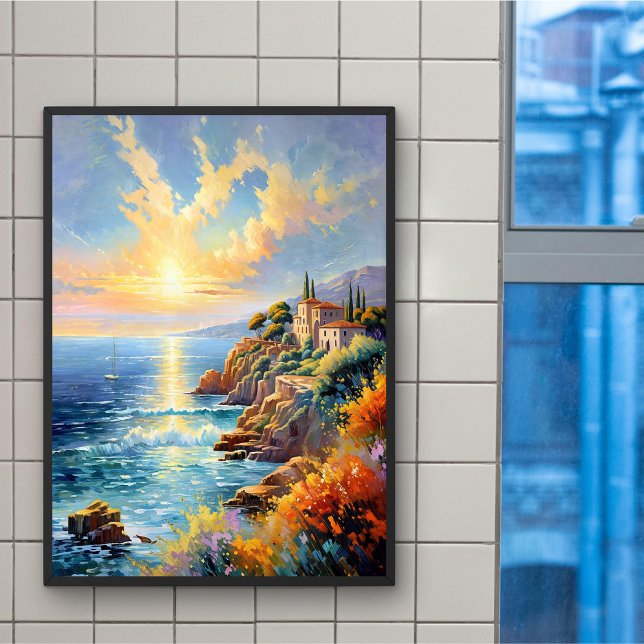 Sunset Serenity by the Mediterranean Impressionism Poster (Creator Uploaded)