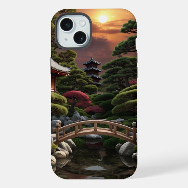 Sunset Series Japanese Garden iPhone Case (Back)