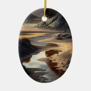 Sunset Shore Ceramic Ornament