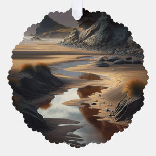 Sunset Shore Ornament Card