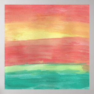 Sunset Shores Abstract Art Poster