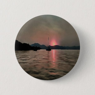 Sunset Shores In Pink And Grey 2 Inch Round Button