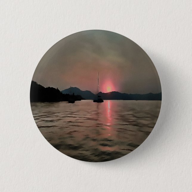 Sunset Shores In Pink And Grey 2 Inch Round Button (Front)