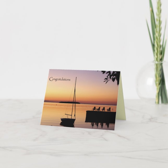 Sunset Silhouette Congratulations Card (Front)