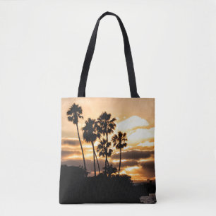 Sunset Silhouette In San Diego Tote Bag