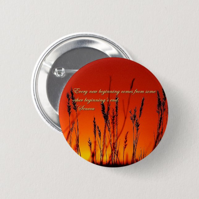 Sunset Silhouette Inspirational 2 Inch Round Button (Front & Back)