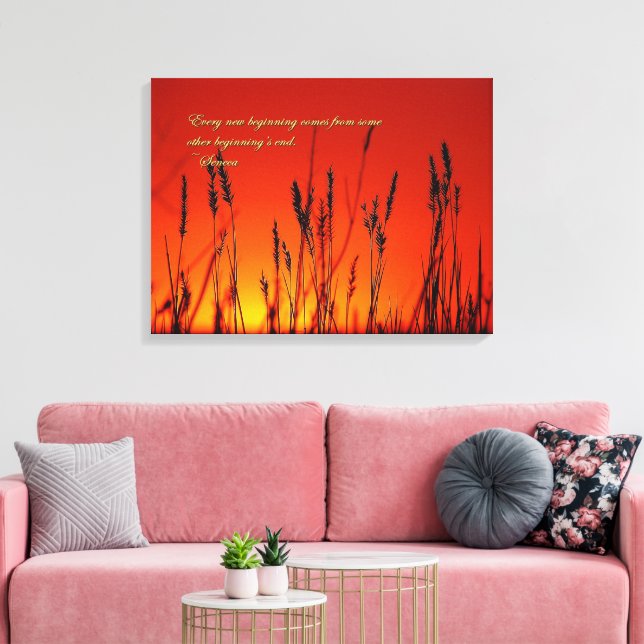 Sunset Silhouette Inspirational Canvas Print (Insitu(LivingRoom))