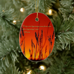 Sunset Silhouette Inspirational Ceramic Ornament