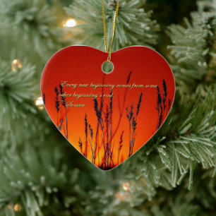 Sunset Silhouette Inspirational Ceramic Ornament