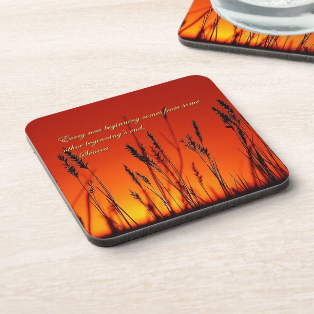 Sunset Silhouette Inspirational Coaster (Left Side)