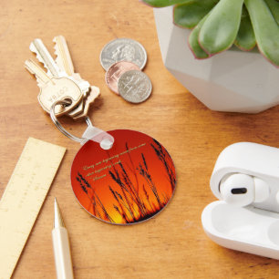 Sunset Silhouette Inspirational Keychain