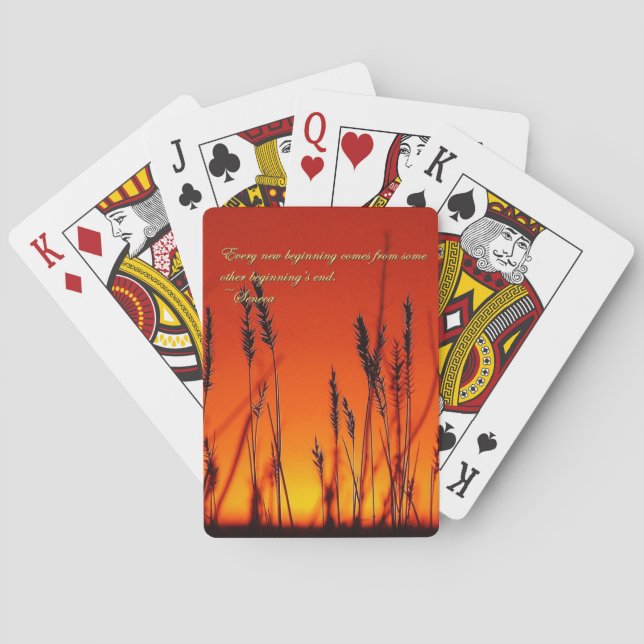 Sunset Silhouette Inspirational Playing Cards (Back)