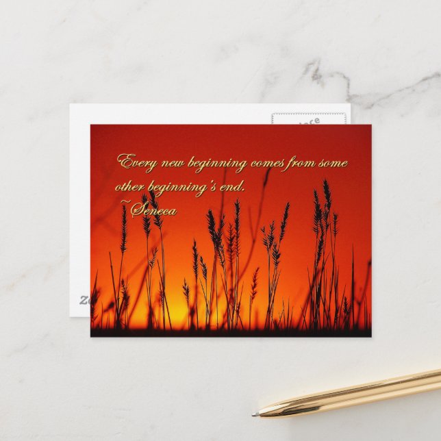 Sunset Silhouette Inspirational Postcard (Front/Back In Situ)