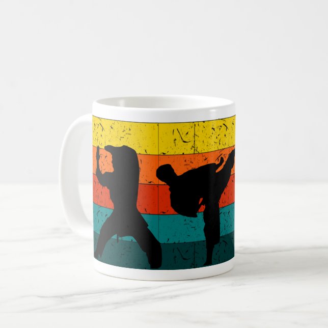 Sunset Silhouette Martial Arts Mastery Coffee Mug (Front Left)