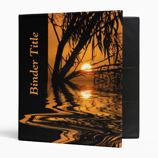 Sunset Silhouette Nature Classeur (Devant/intérieur)
