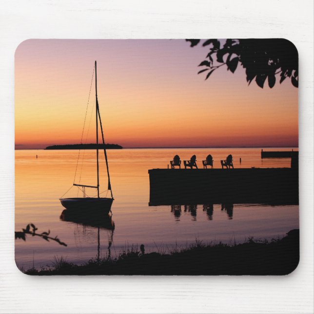 Sunset Silhouette on the Lake Mousepad (Front)