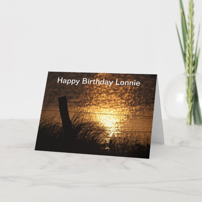Sunset Silhouette Water Reflection Card (Front)