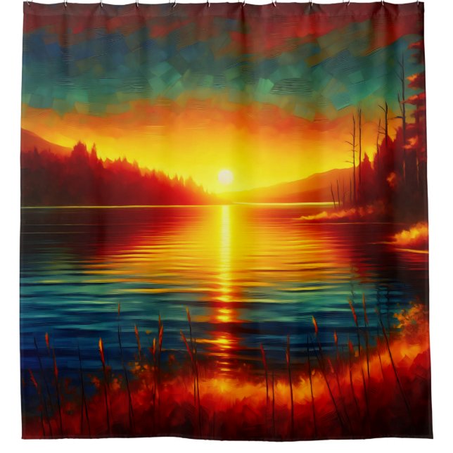 “Sunset Silhouettes Over Water” (Front)