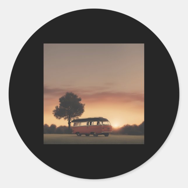 Sunset Simplicity Day. 2  Classic Round Sticker (Front)