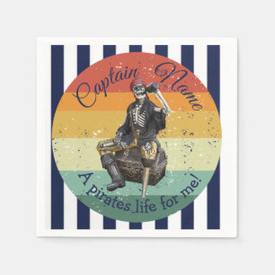 Sunset Skeleton Rum Party Pirate Napkin