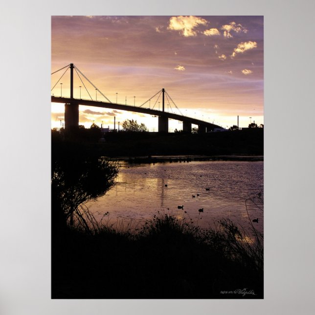 Sunset Skies at Westgate Bridge, affiche de Melbou (Devant)