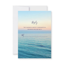Sunset Skies Beach Ocean Wedding RSVP