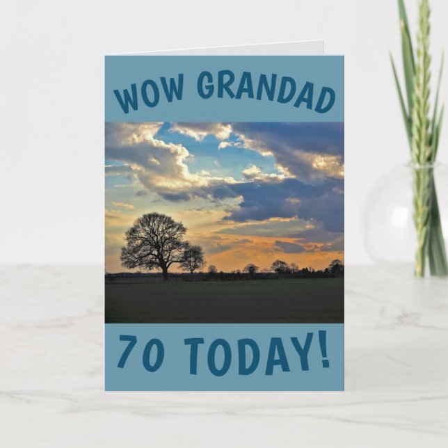 Sunset Sky 70th Birthday Card for Grandad (Front)
