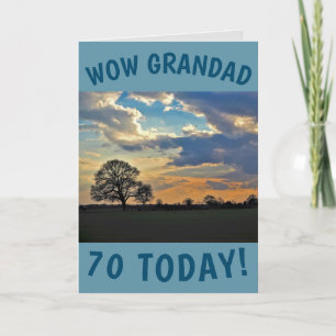 Sunset Sky 70th Birthday Card for Grandad