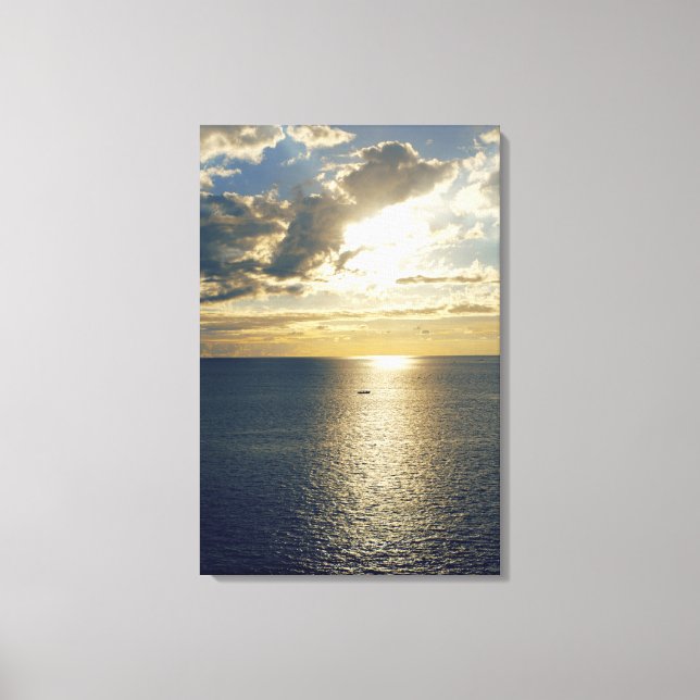 Sunset Sky Dusk Evening Twilight Sea Landscape Canvas Print (Front)