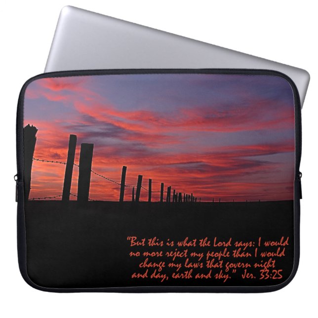 Sunset Sky Inspirational Laptop Sleeve (Front)