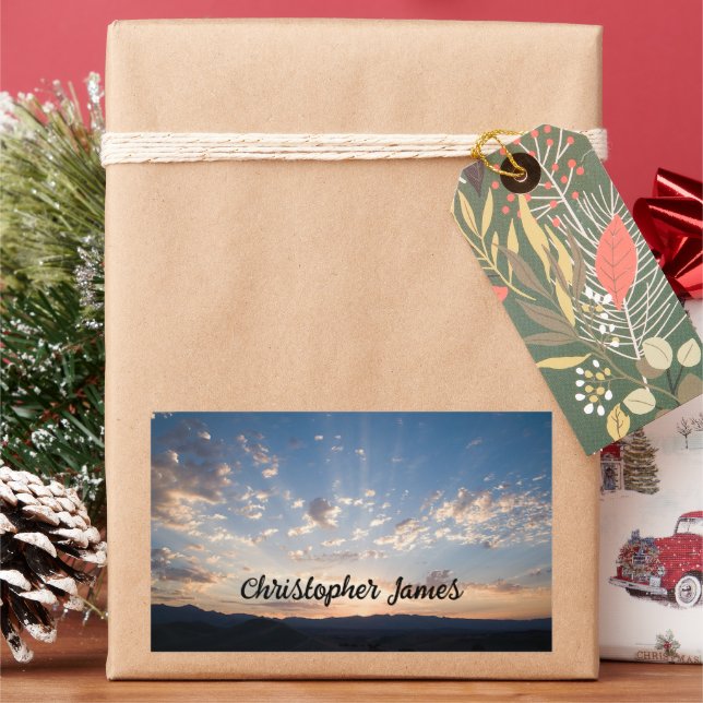 Sunset Sky Personalized Sticker (Holiday)