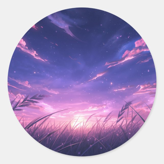Sunset Sky Round Sticker (Front)