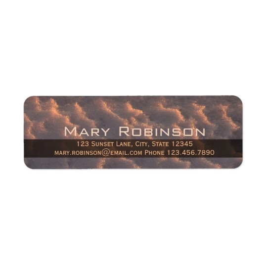 Sunset snow pattern CC0872 Return address Return Address Label