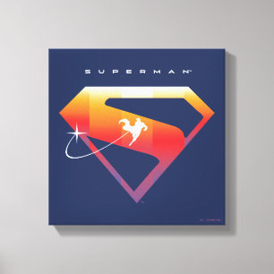 Sunset Soar Superman Shield Canvas Print