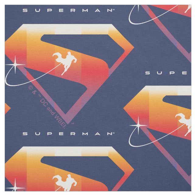 Sunset Soar Superman Shield Fabric (Swatch)
