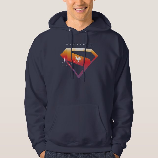 Sunset Soar Superman Shield Hoodie (Front)