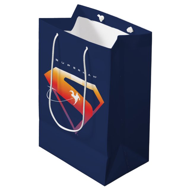 Sunset Soar Superman Shield Medium Gift Bag (Front Angled)