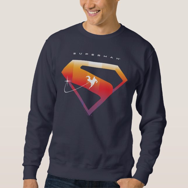 Sunset Soar Superman Shield Sweatshirt (Front)