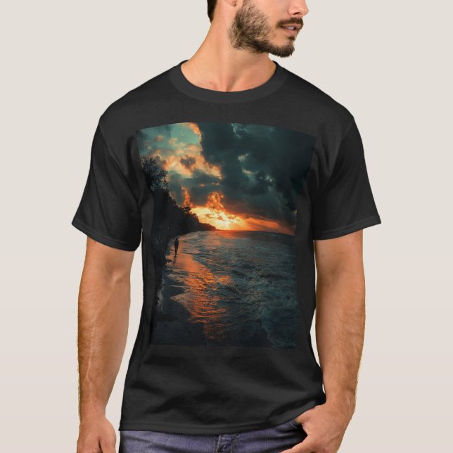 Sunset Solitude — Warm Horizon Graphic Tee (Front)