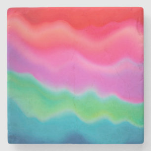 "Sunset Sorbet" Colourful Abstract Art Stone Coaster