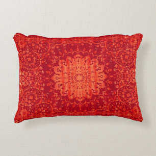 Sunset Souk: Orange Marrakesh Moroccan Pattern Accent Pillow
