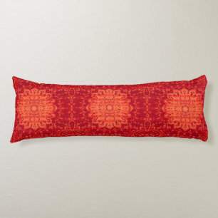 Sunset Souk: Orange Marrakesh Moroccan Pattern Body Pillow