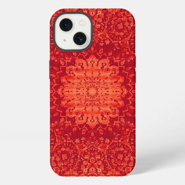 Sunset Souk: Orange Marrakesh Moroccan Pattern iPhone Case (Back)