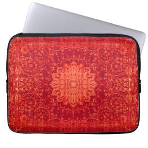 Sunset Souk: Orange Marrakesh Moroccan Pattern Laptop Sleeve
