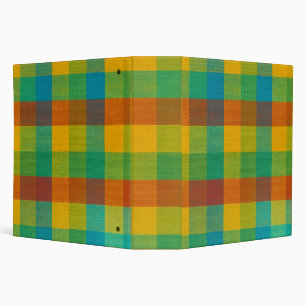 Sunset Squares – Colourful Plaid 3-Ring Binder