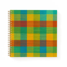 Sunset Squares – Colourful Plaid Spiral Notebook