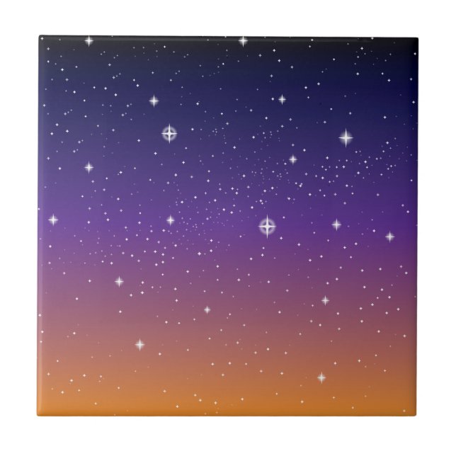 Sunset Starry Night Sky Tile (Front)